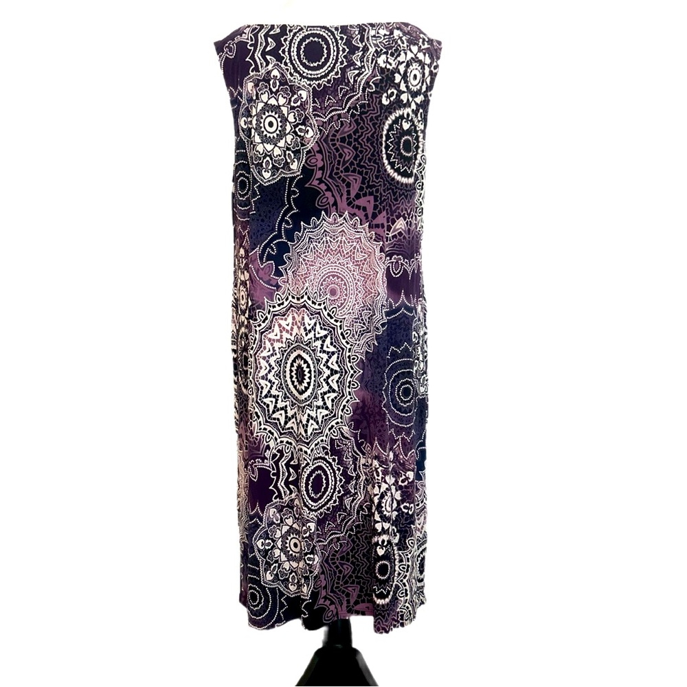 New R&M Richards Purple Pink Scoop Neck Sleeveless Sundress - Picture 3 of 8